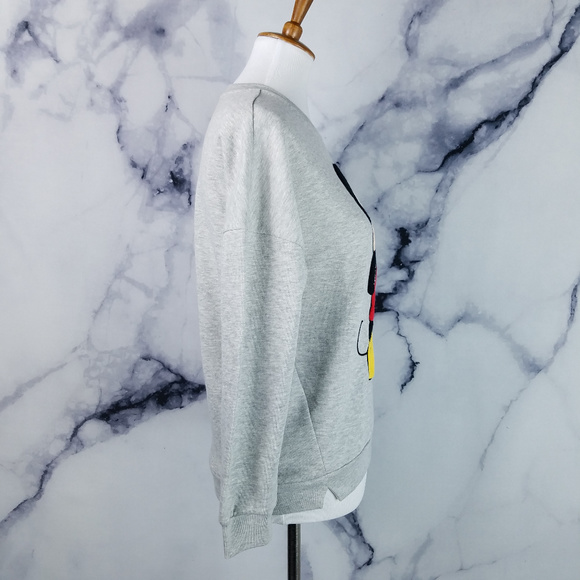 Disney Sweatshirt Small Mickey Mouse Heather Gray - Picture 5 of 8